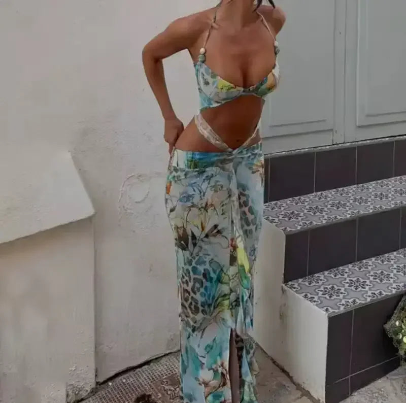 One Piece Swimsuit Beach Dress 2025 - Blue / S - beach fashion