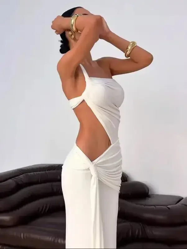 One Shoulder Irregular Dress - White / S (EU 36) - Dress