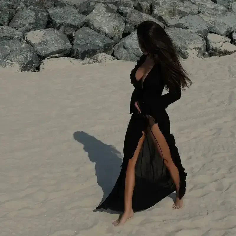 New Ruffled Beach Cover Up Dress - Cover Ups in Swimwear