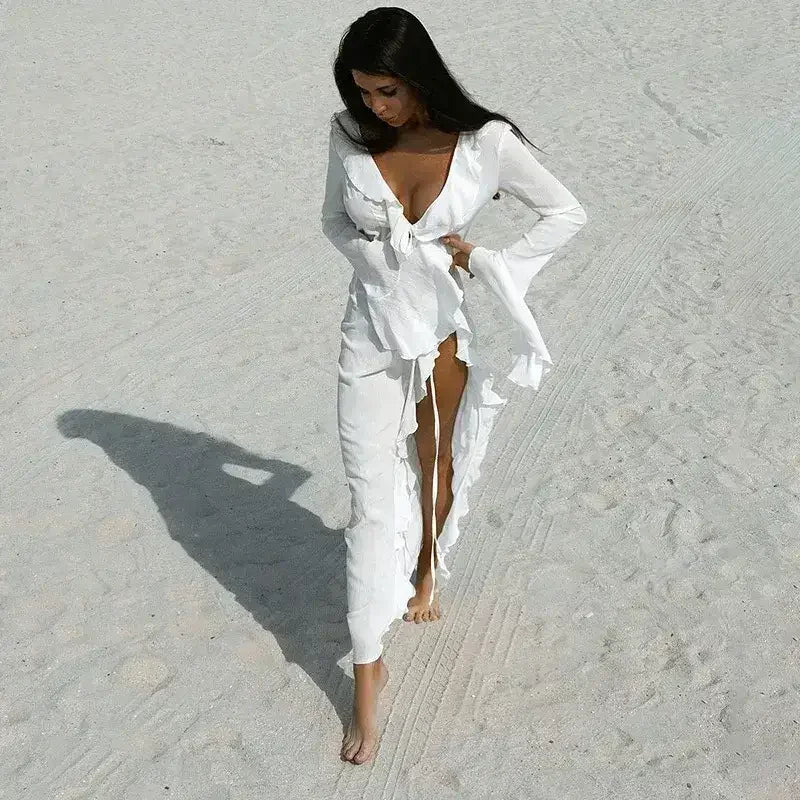 New Ruffled Beach Cover Up Dress - Cover Ups in Swimwear