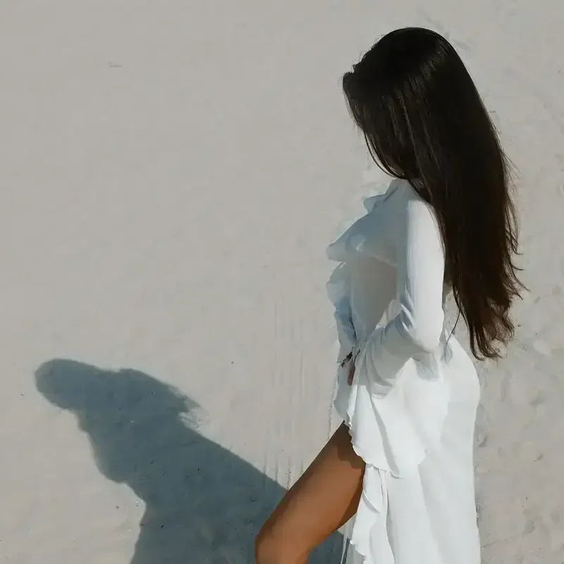 New Ruffled Beach Cover Up Dress - Cover Ups in Swimwear