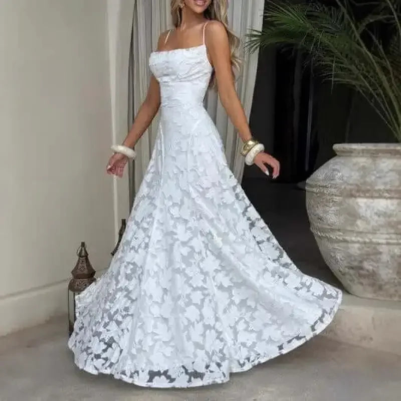 Temperament Backless Maxi Dress - dress