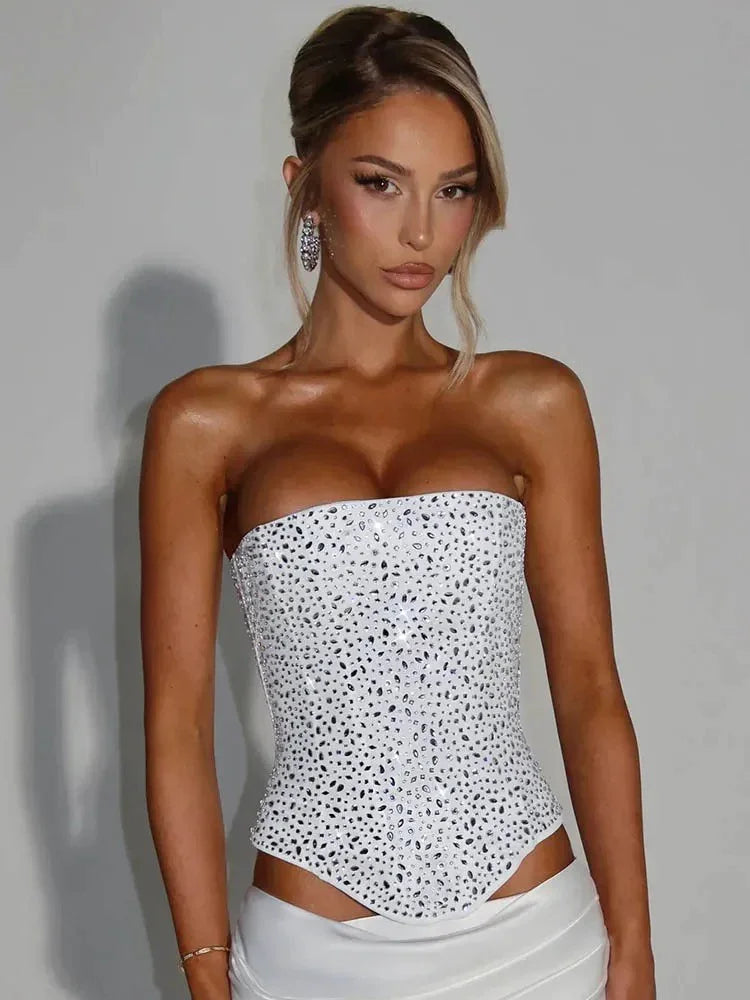 Sequin Corset Top with Skirt Set - Fashionsarah