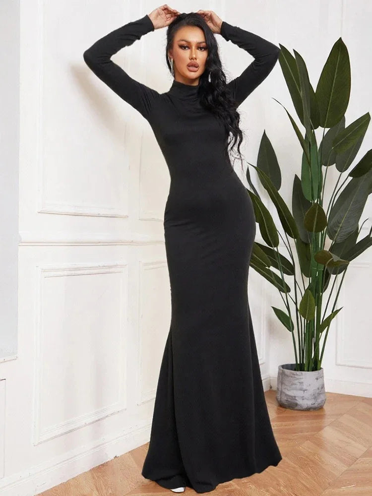 Black Hip Elegant Bodycon Dress - Fashionsarah.com