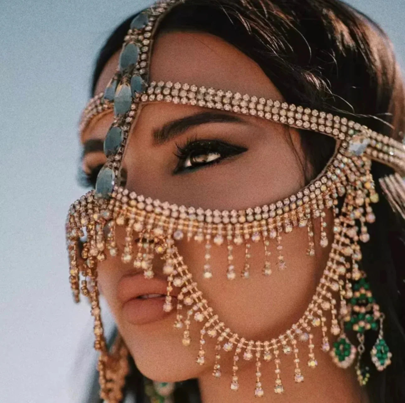 Fashion Rhinestone Tassel Mask - Fashionsarah.com