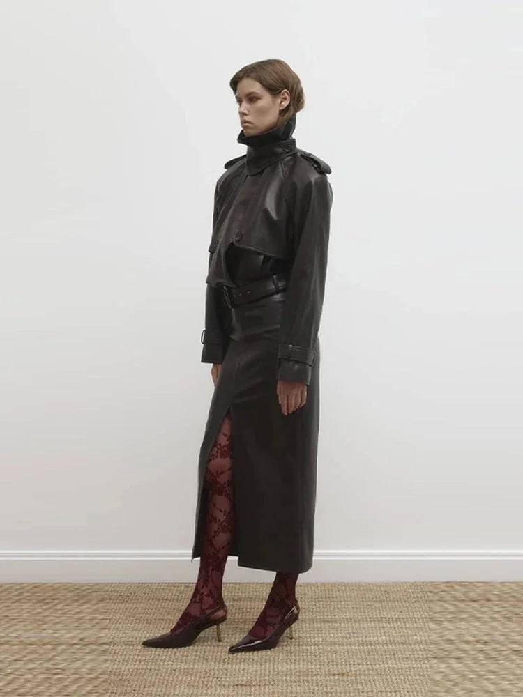 Vintage Jacket with Neck and Slim Fit Skirt - Fashionsarah.com