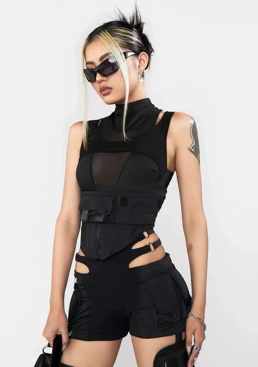 Cyberpunk Mesh Camisole Top.