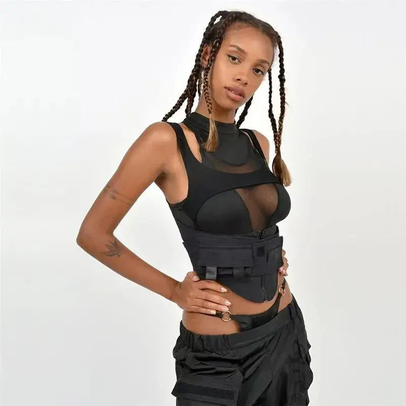 Cyberpunk Mesh Camisole Top.