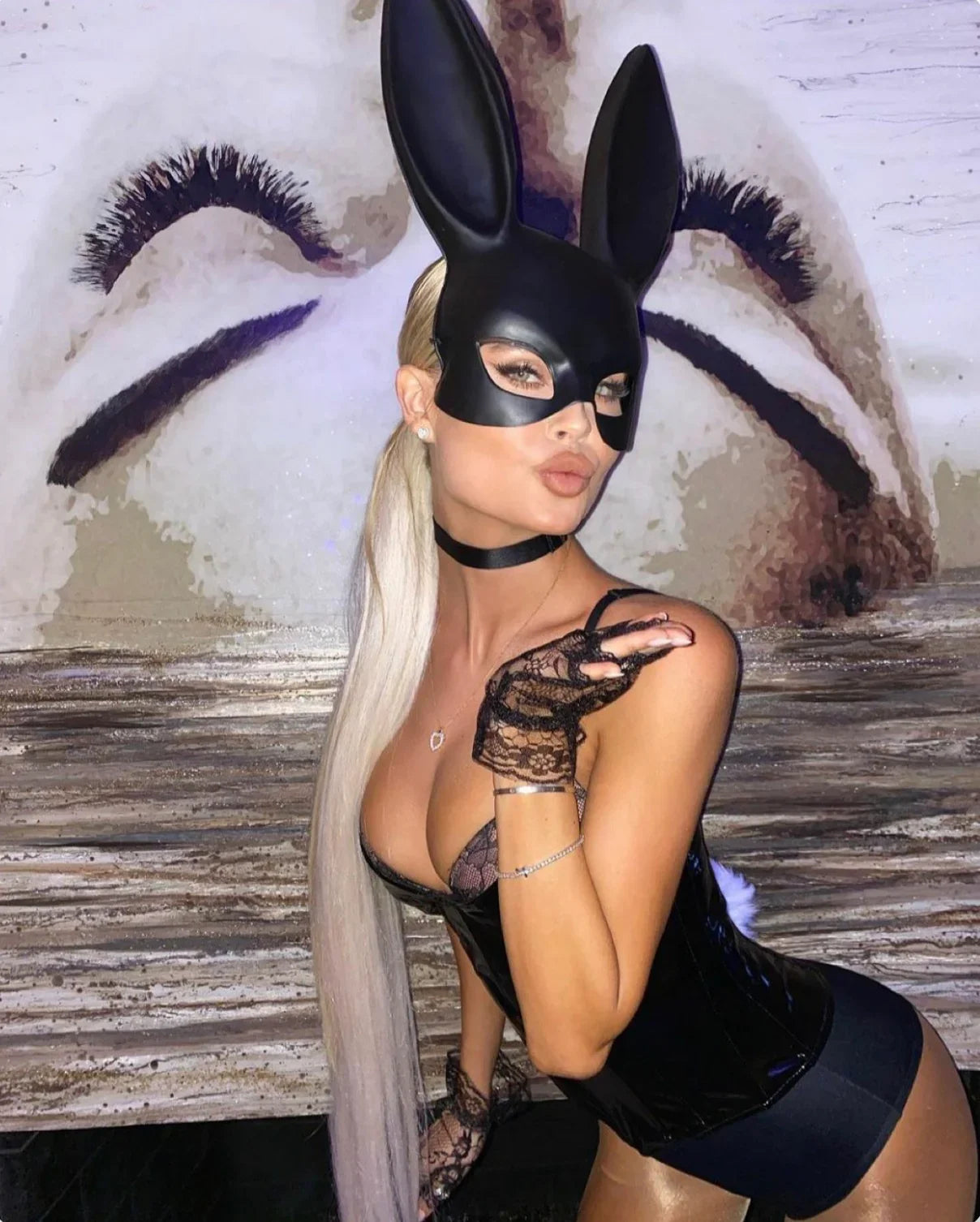 Halloween Cosplay Party Costume Rabbit Ears Mask - Fashionsarah.com