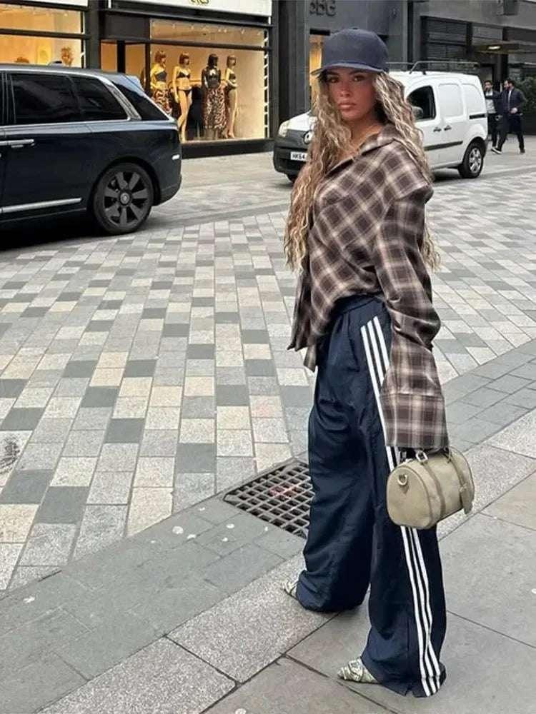 Sexy Plaid Low Collar Shirt - Fashionsarah.com