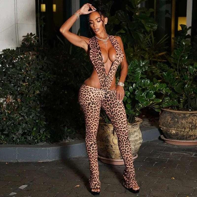 Deep V-neck Party Jumpsuits - Fashionsarah.com