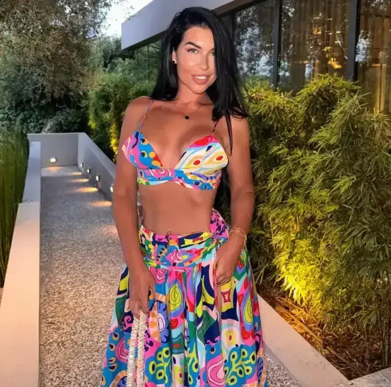 3 Pieces Bikini 2025 With Skirt - S - bikini collection