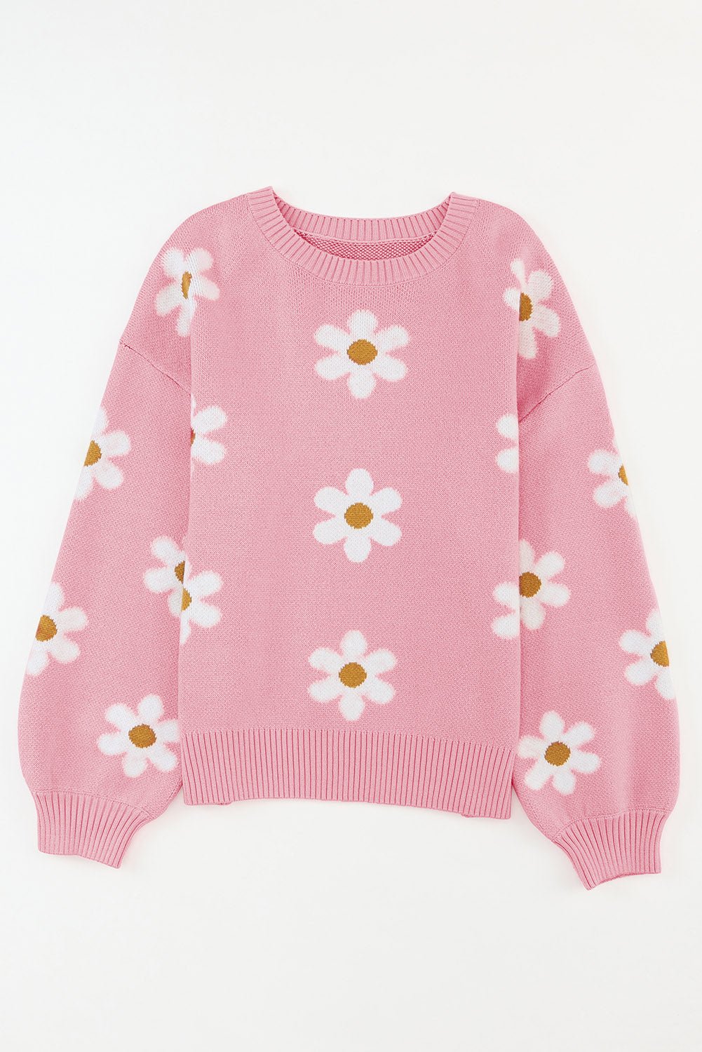 Pink Drop Shoulder Women Sweatshirt | Fashionsarah.com