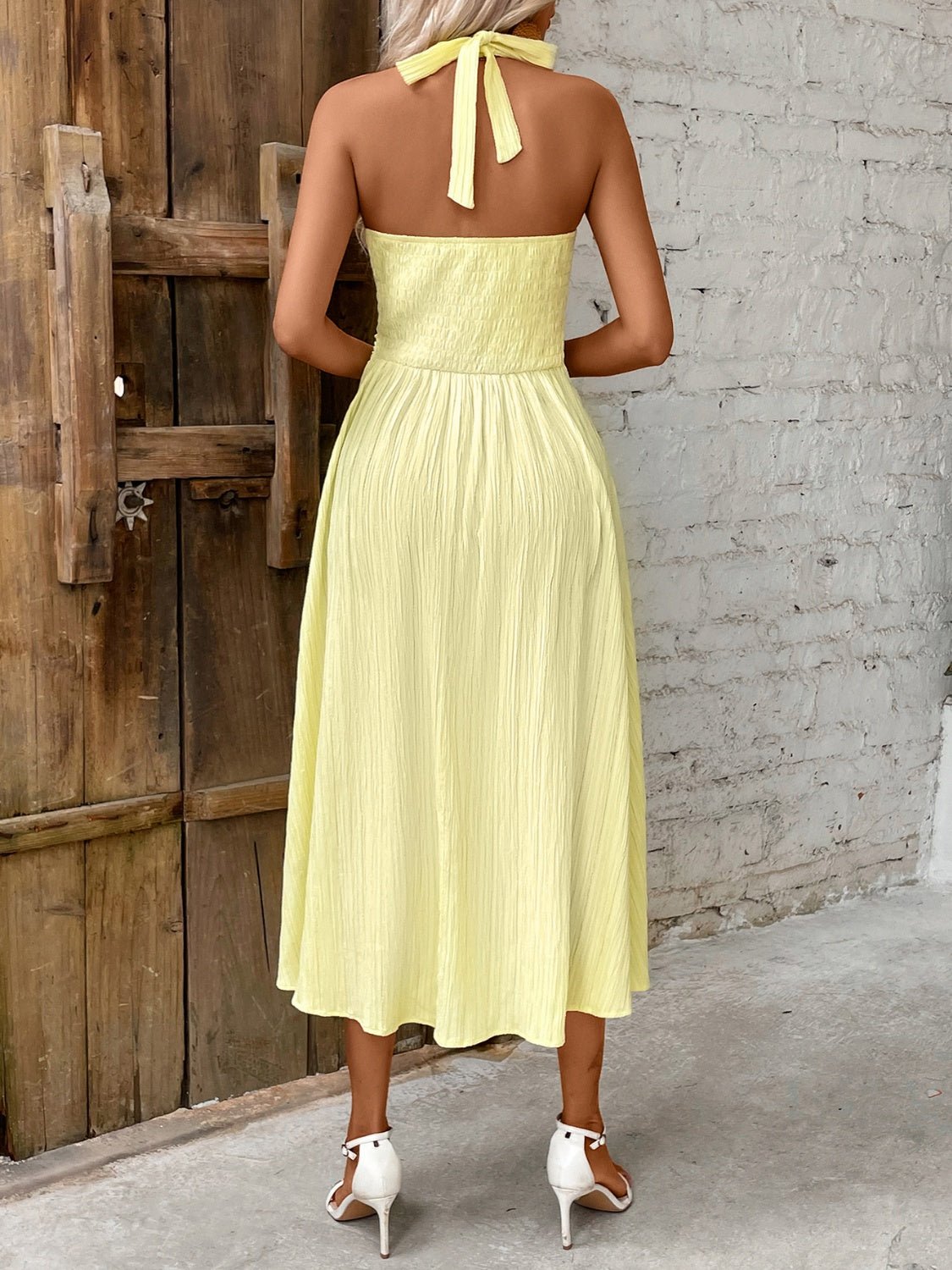 Halter Neck Midi Dress | Fashionsarah.com