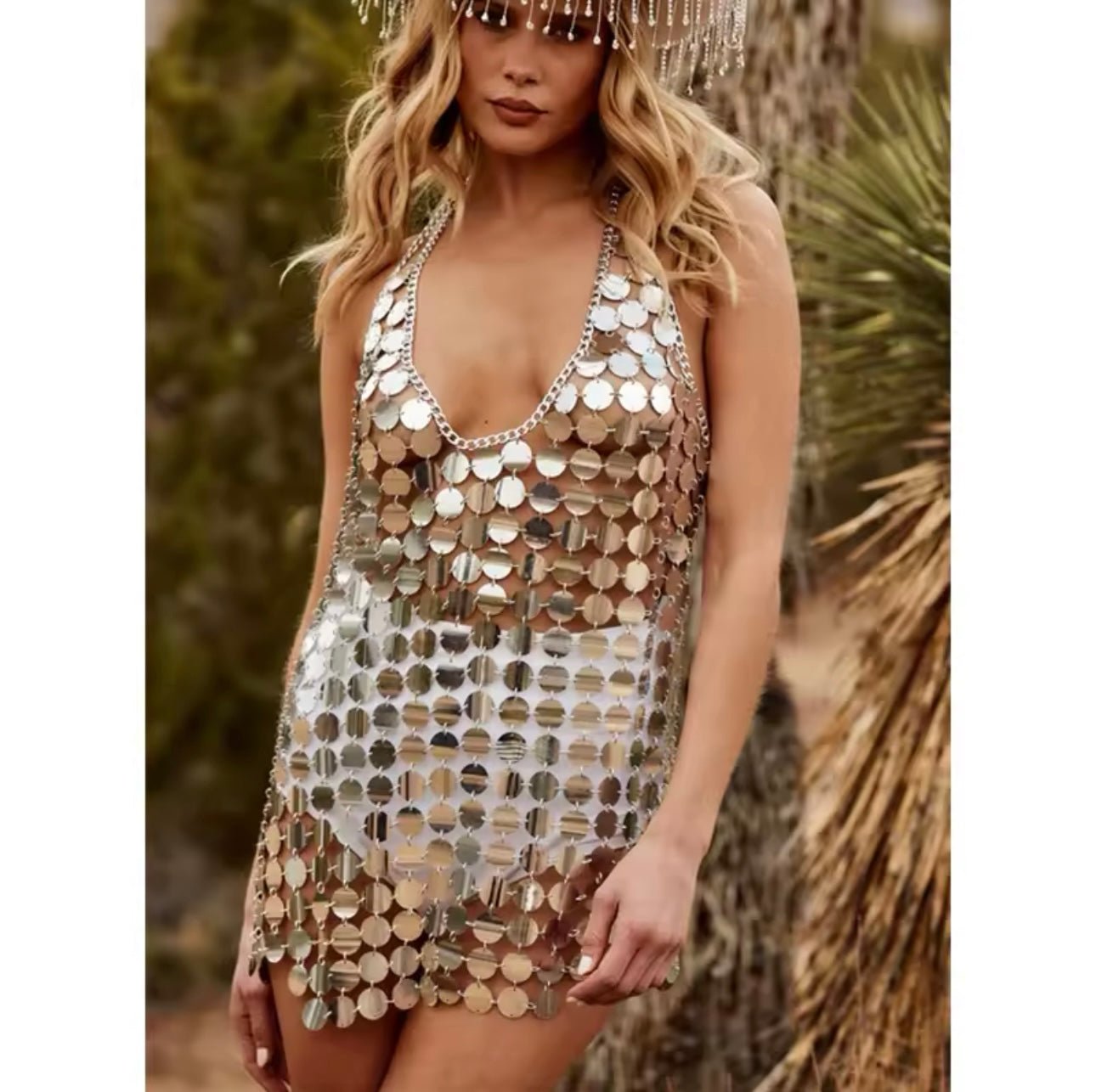 Fashionsarah.com Fashionsarah.com Disco Halter Mini Dress