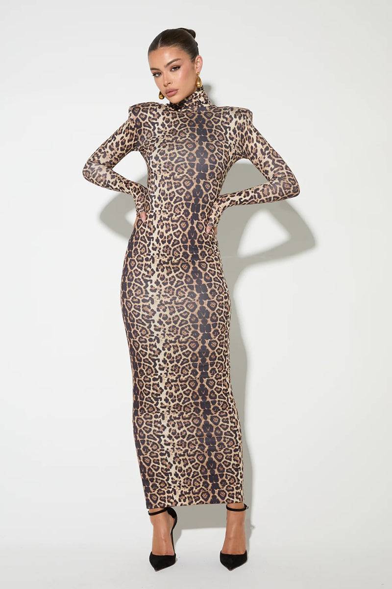 Fashionsarah.com Fashionsarah.com Leopard Print Bodycon Maxi Dress