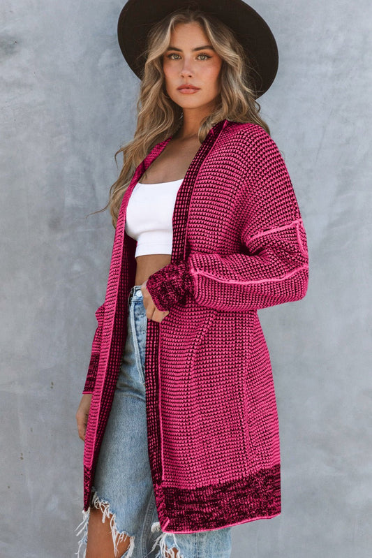 Rose Plaid Knitted Cardigan | Fashionsarah.com