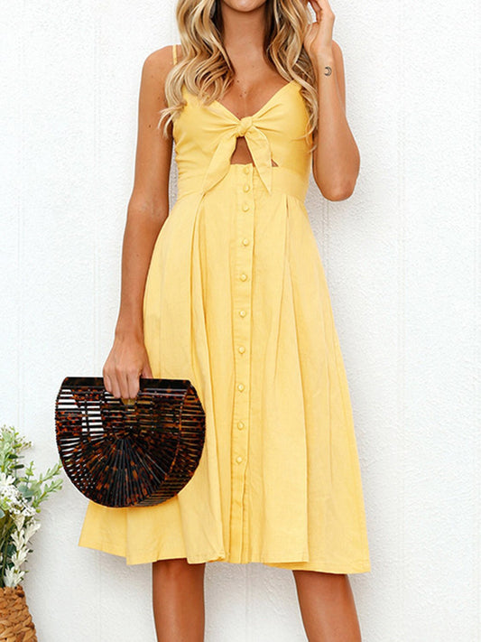 Cutout Smocked Sweetheart Neck Cami Dress | Fashionsarah.com