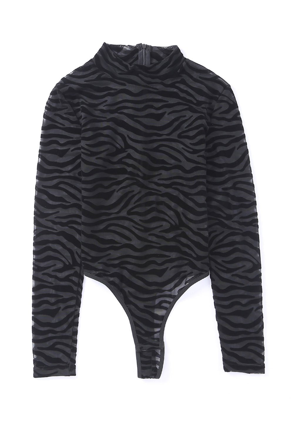 Fashionsarah.com Mock Neck Long Sleeve Zebra Bodysuits