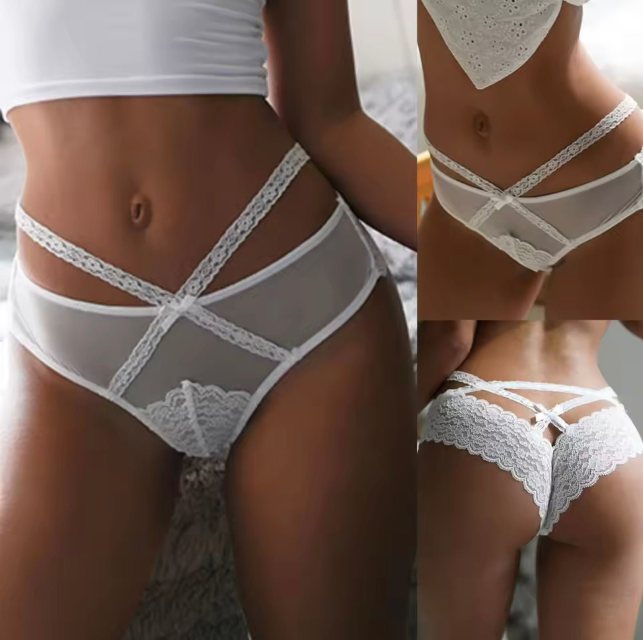 Lace Trim Cutout Bowknot Panty | Fashionsarah.com