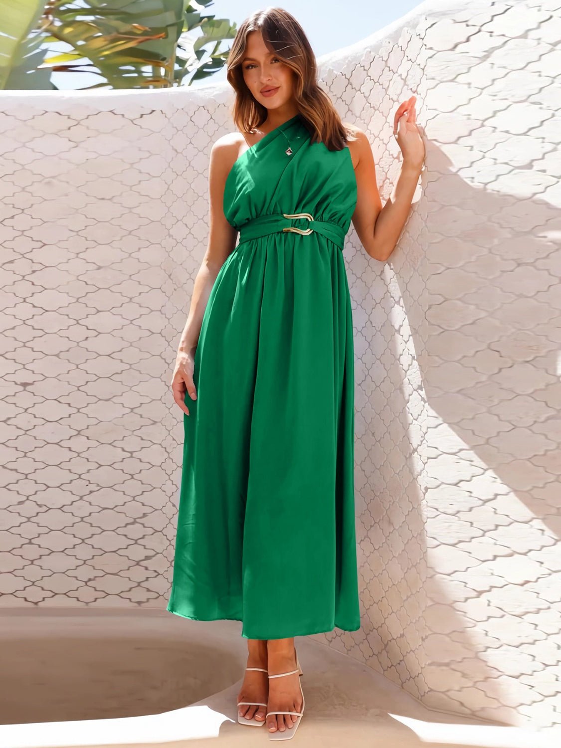 Single Shoulder Midi Dress | Fashionsarah.com