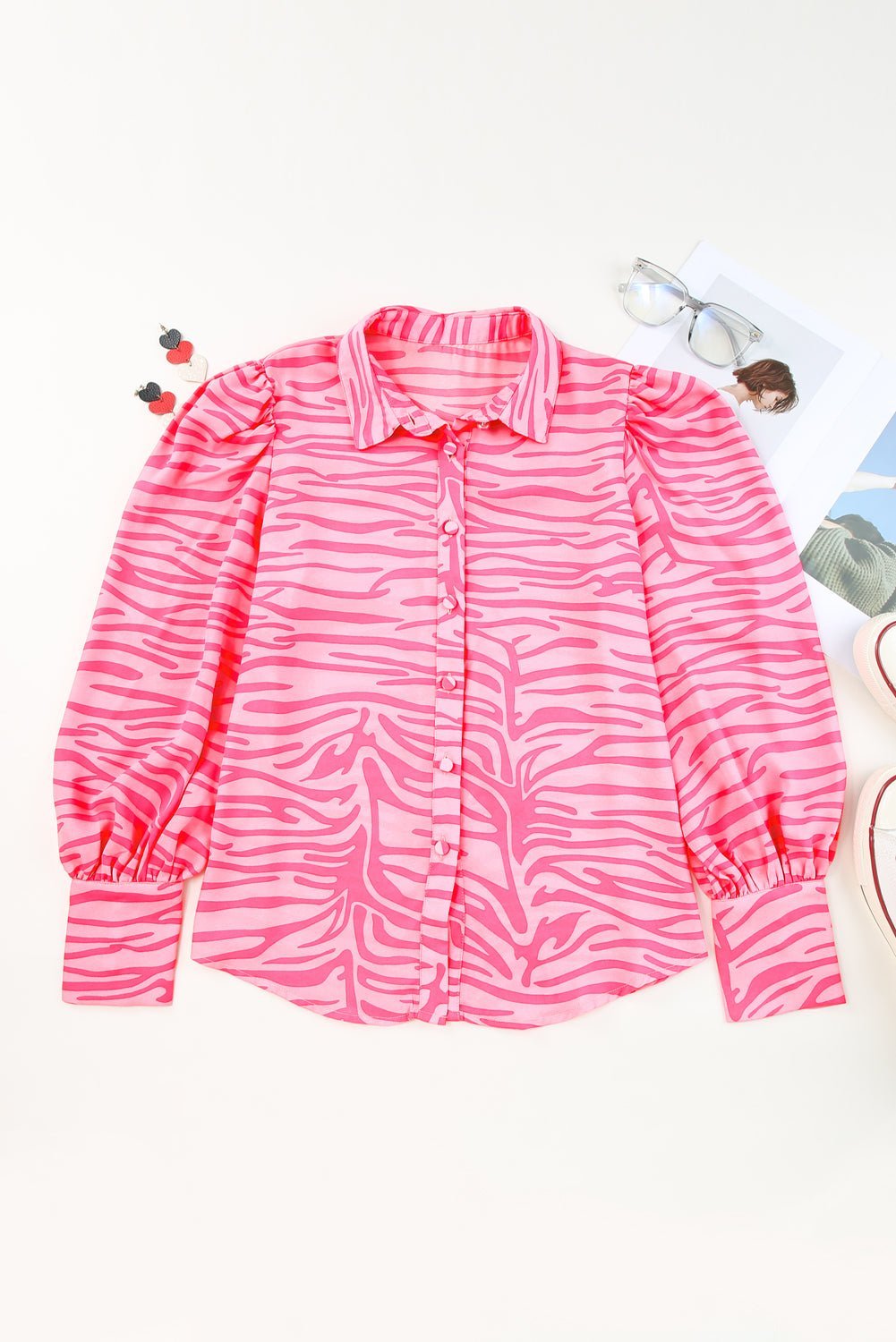 Stripes Lantern Sleeve Shirts | Fashionsarah.com