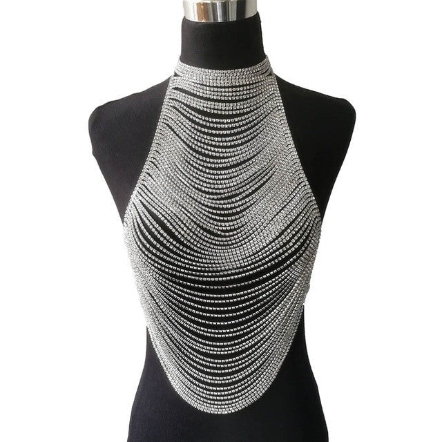 Full Rhinestones Multilayer Necklace Top | Fashionsarah.com