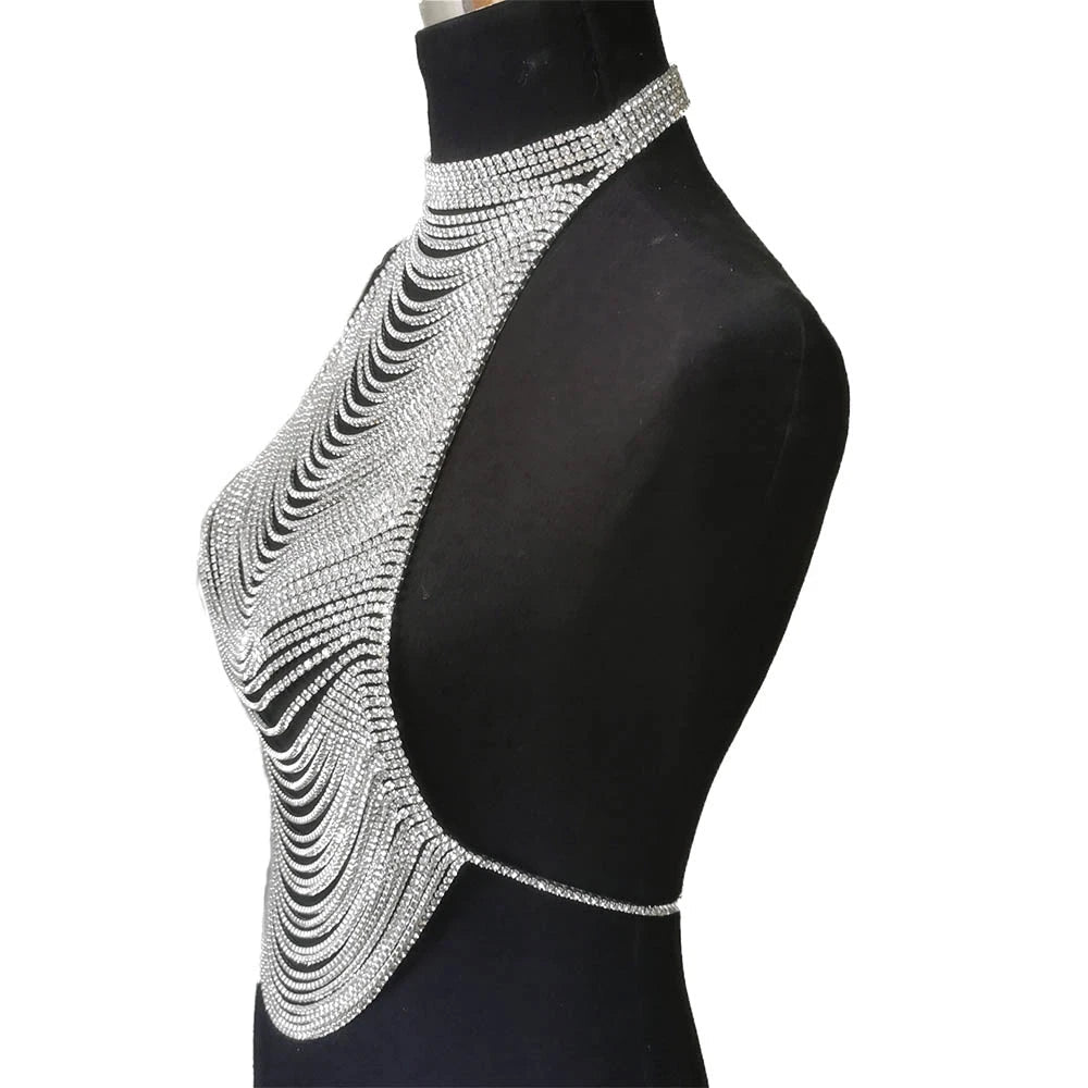 Full Rhinestones Multilayer Necklace Top | Fashionsarah.com