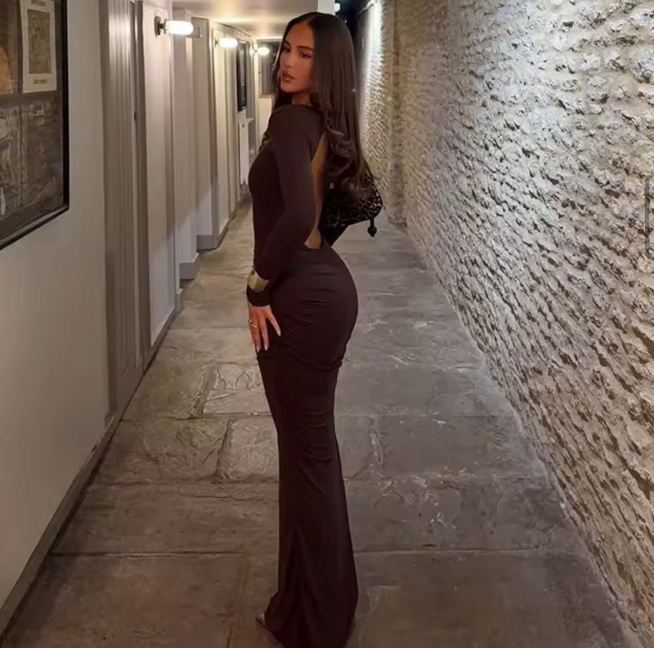 Sexy Hollow Out Backless Dress