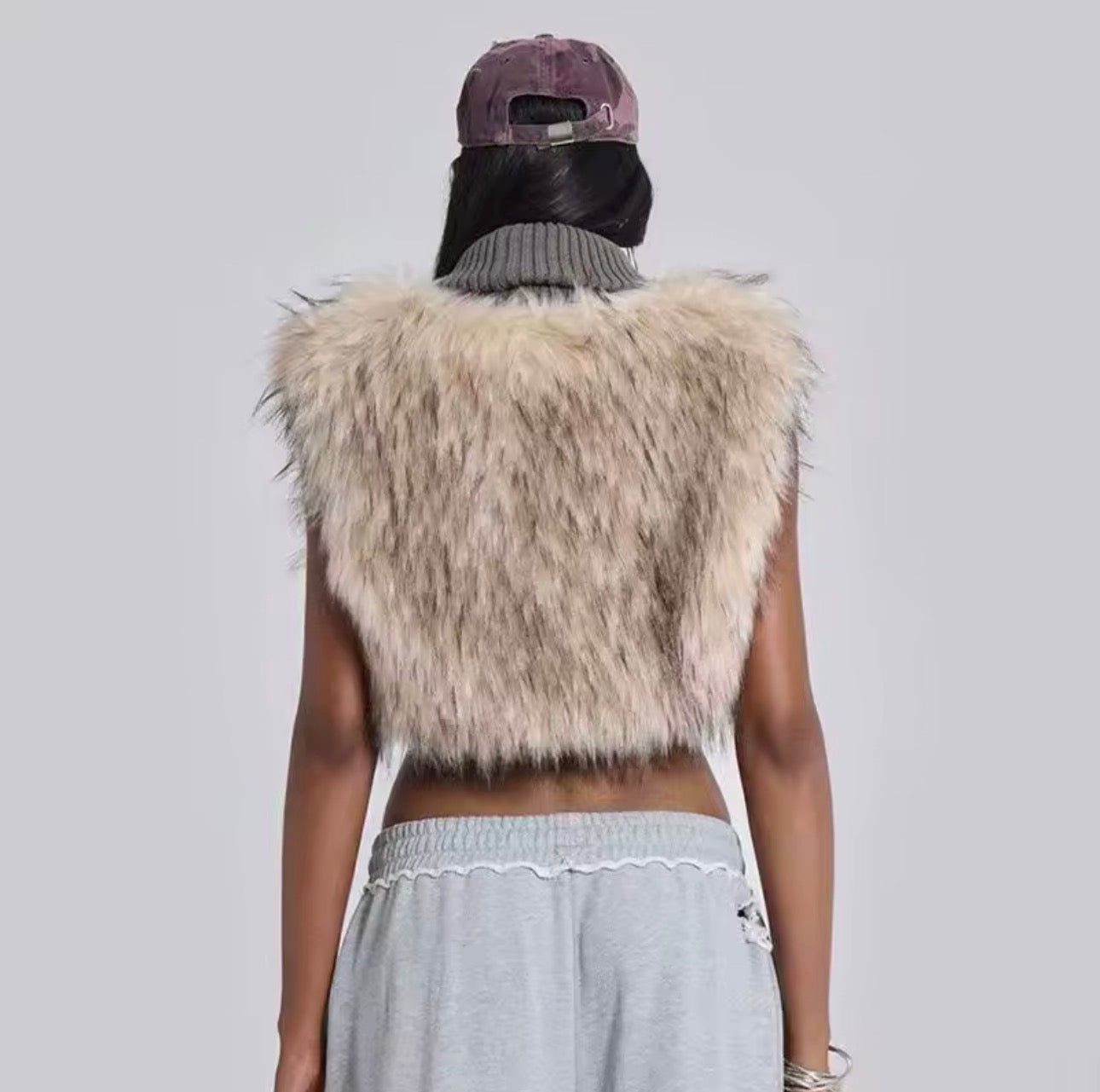 Fashion Fluffy Crop Top Coat