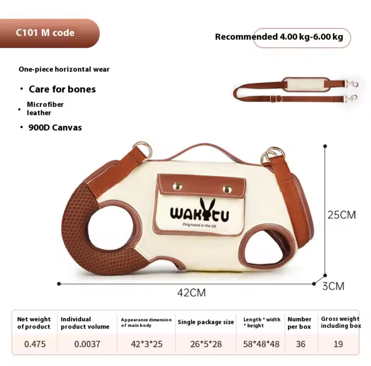 2 - 1 Dog bag out crossbody carryable