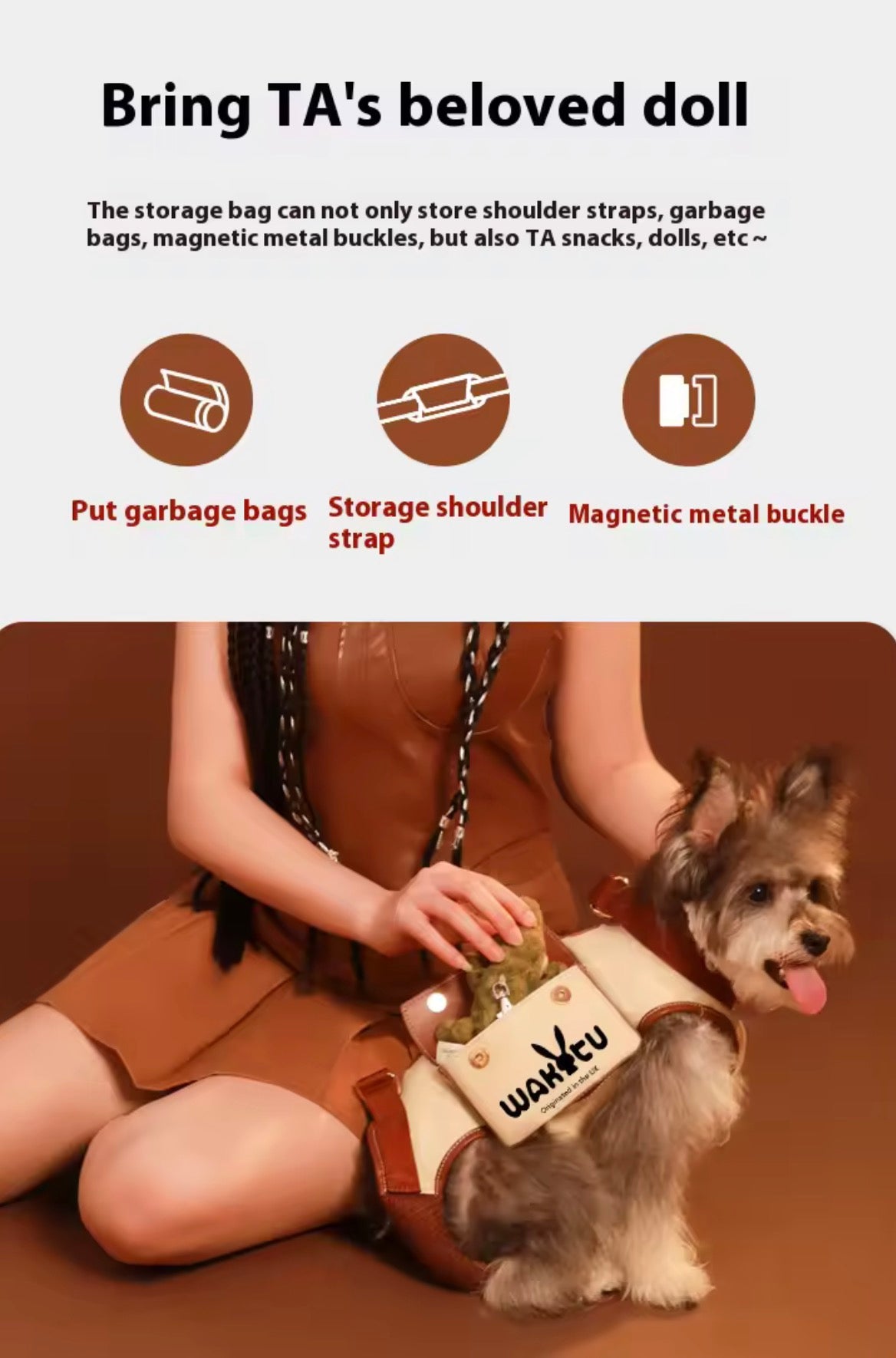 2 - 1 Dog bag out crossbody carryable