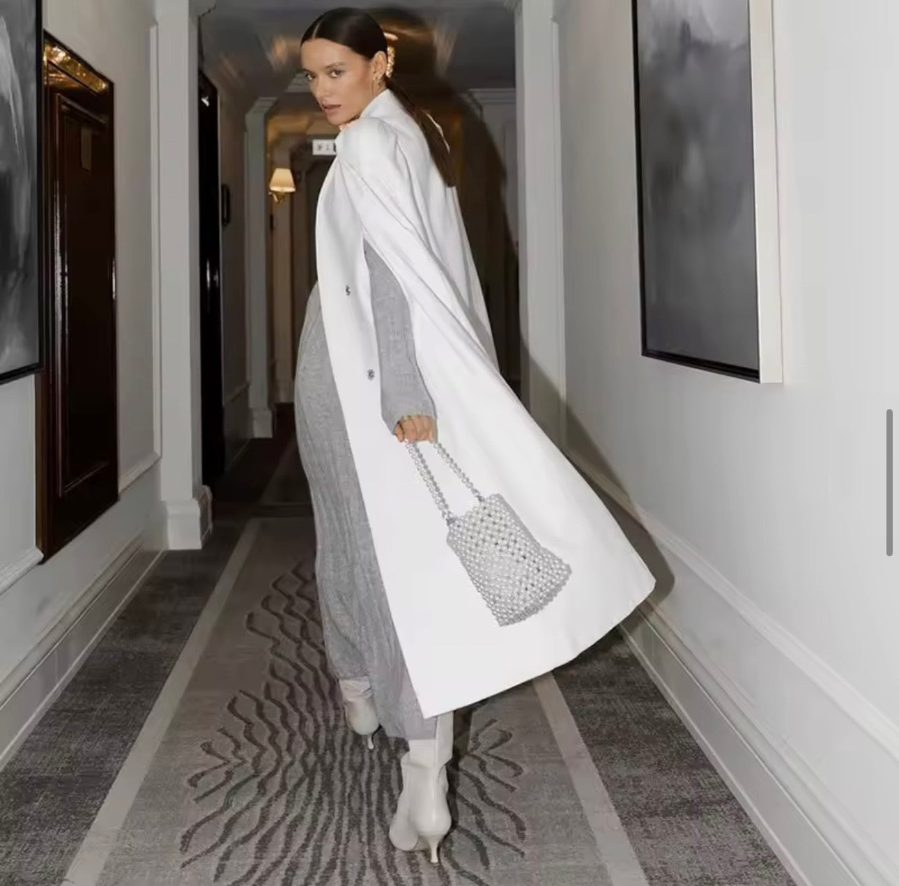 Elegant Belted Shoulder Pleated Coats - Fashionsarah.com