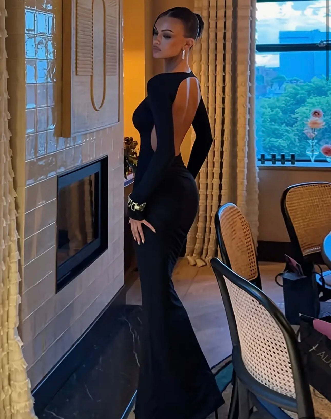 Sexy Hollow Out Backless Dress