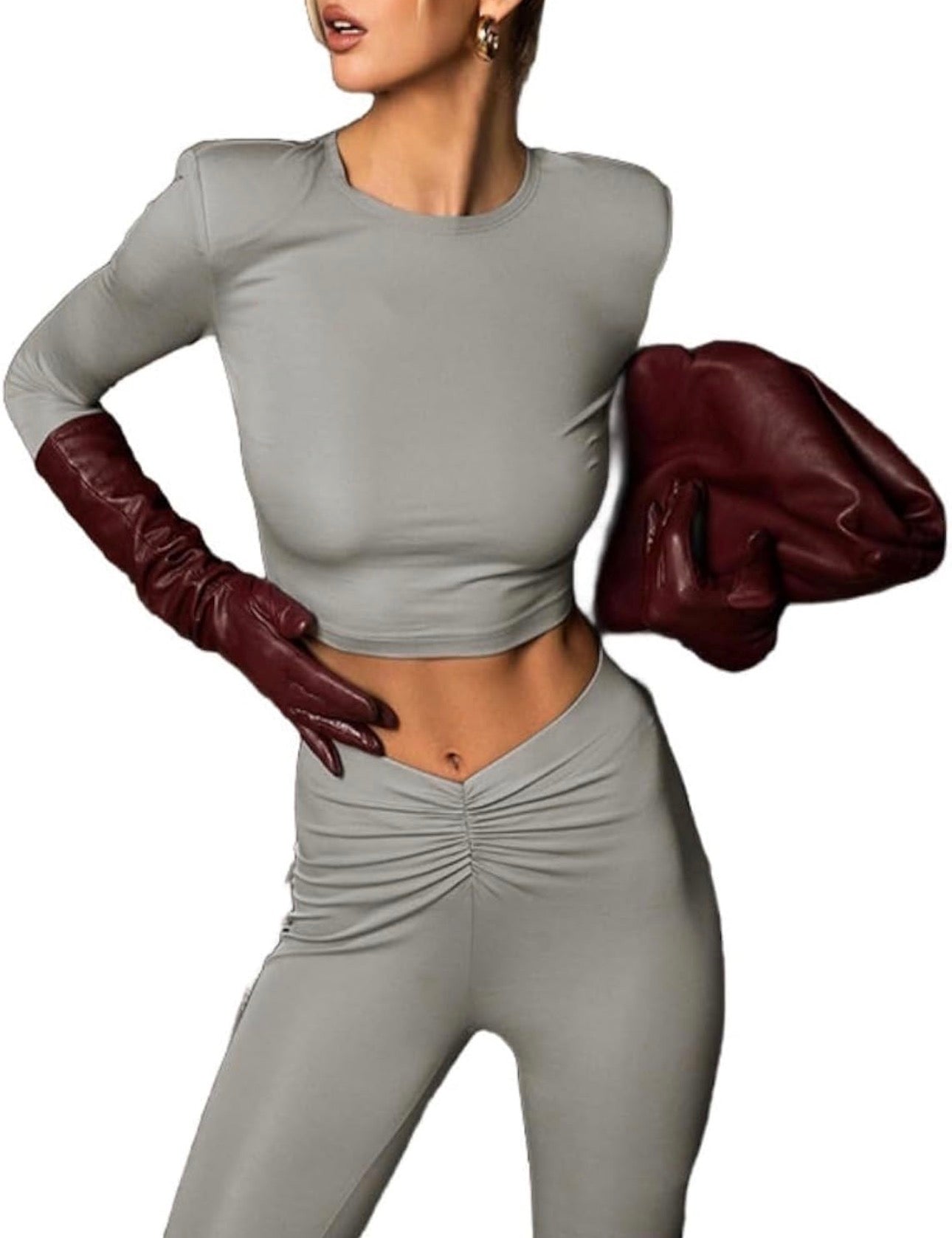 Crop Tops+Flare Pants Outfits