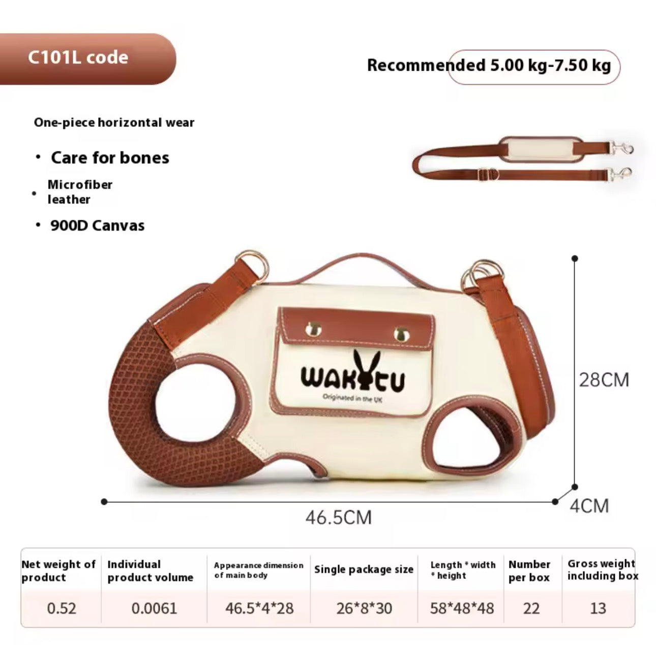 2 - 1 Dog bag out crossbody carryable