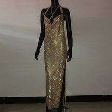 Load image into Gallery viewer, Luxury Halter Rhinestone Sequins Dress | Fashionsarah.com