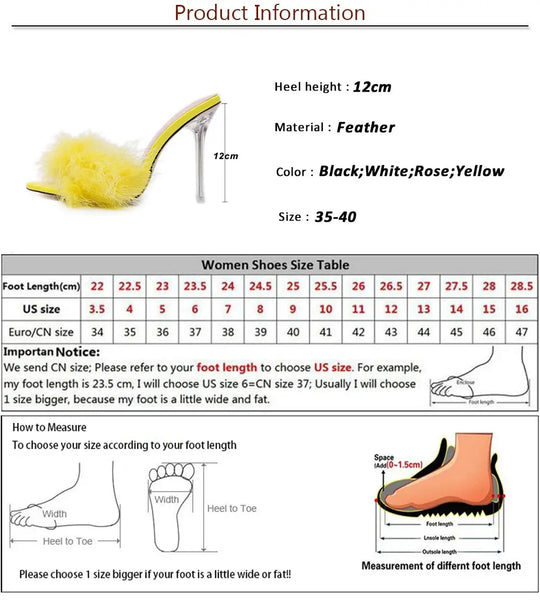 Feather Perspex Heels