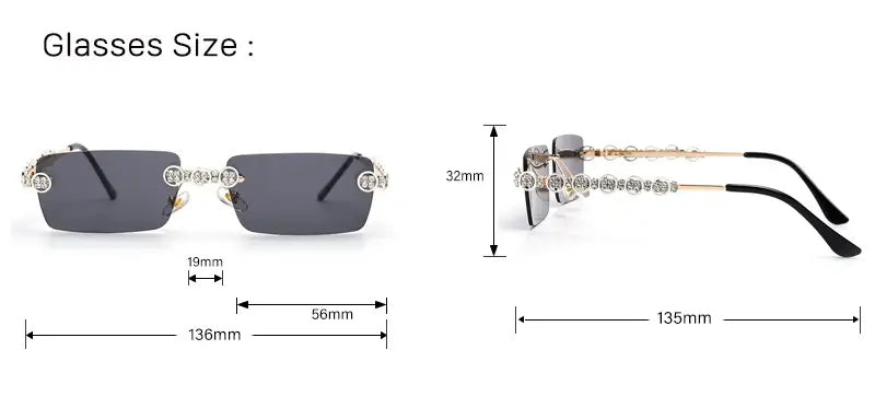 Rimless Diamond Sunglasses