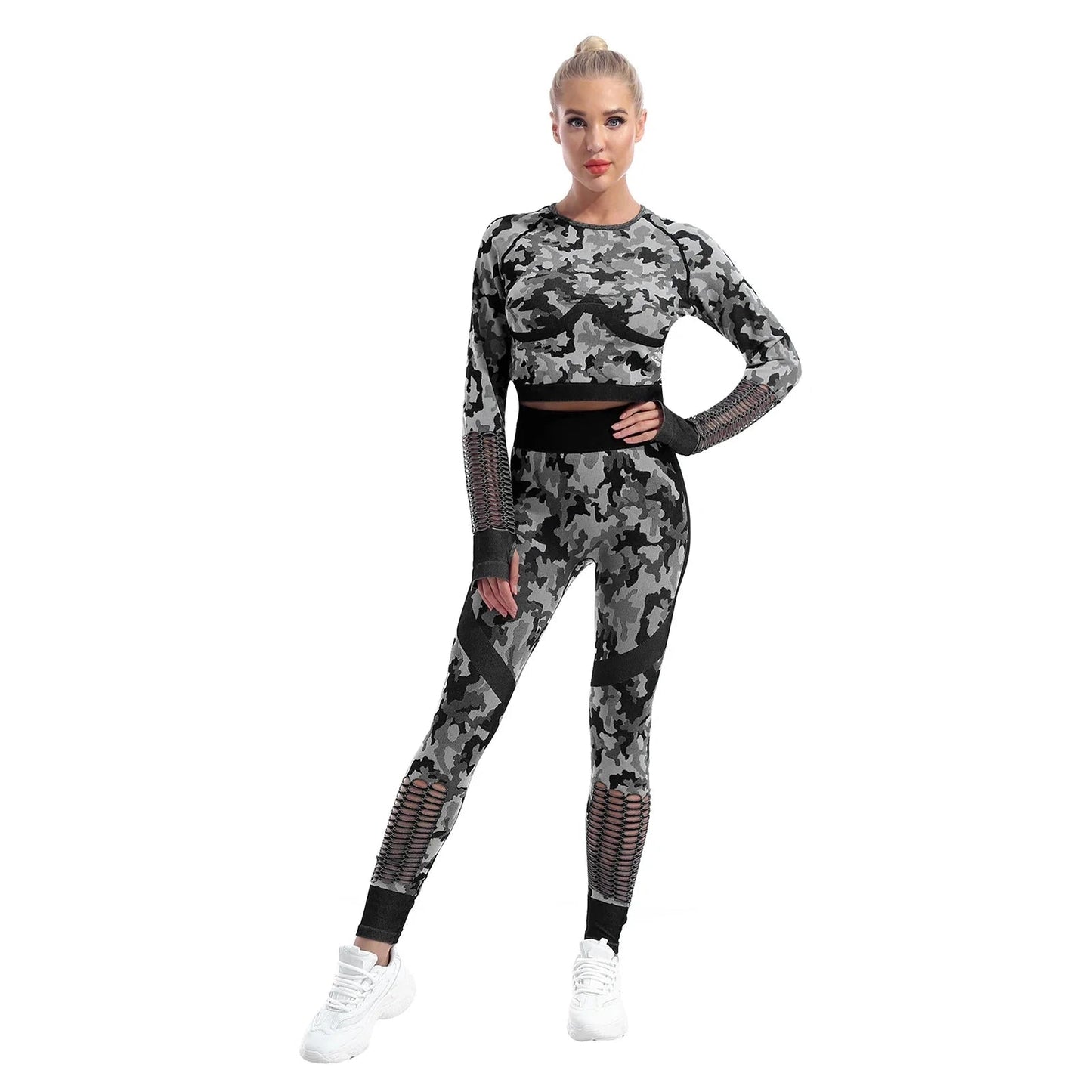 Seamless Camouflage Yoga Set | Fashionsarah.com