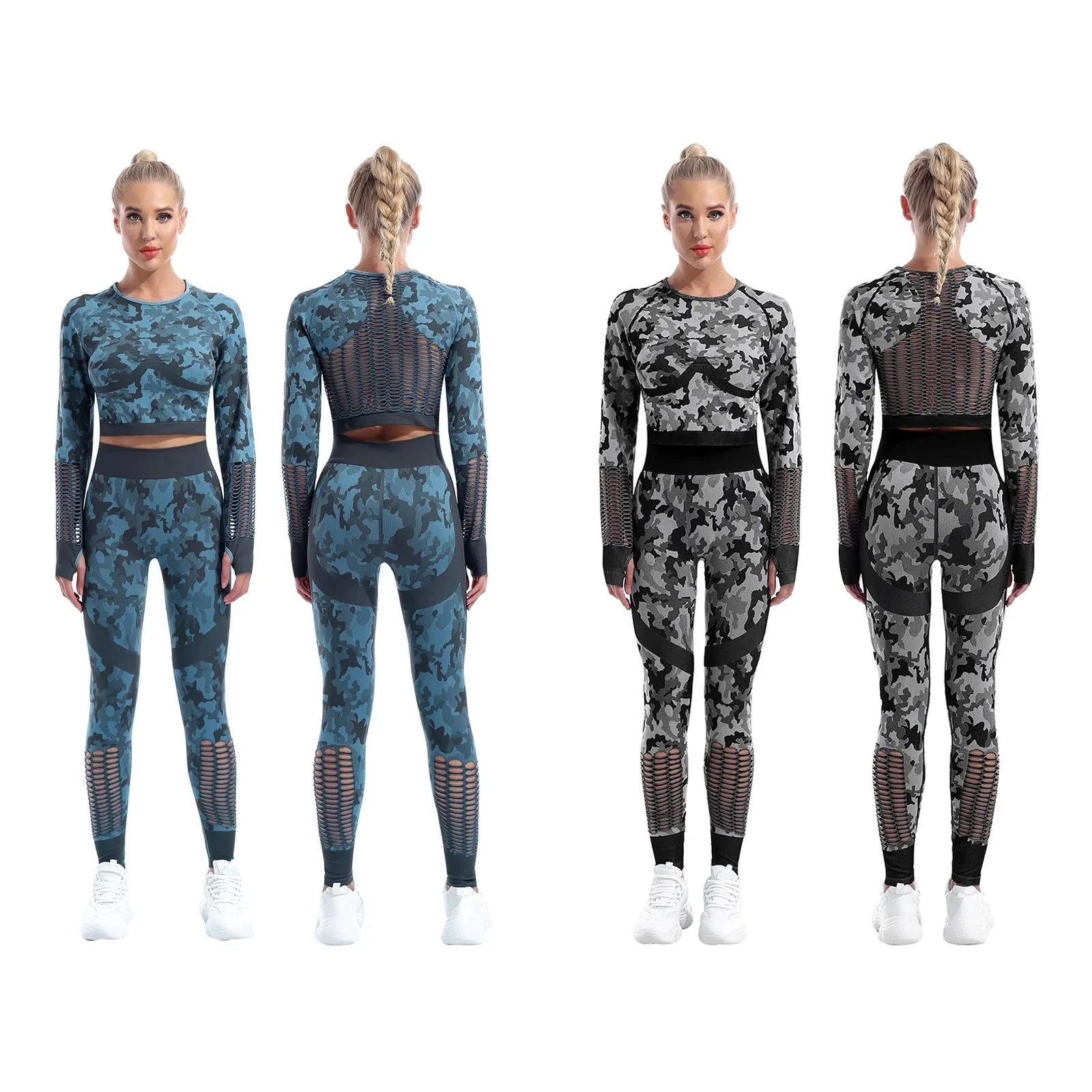 Seamless Camouflage Yoga Set | Fashionsarah.com