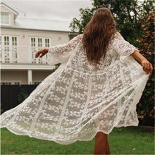 Load image into Gallery viewer, White Knitted Beach Cover Ups | Fashionsarah.com