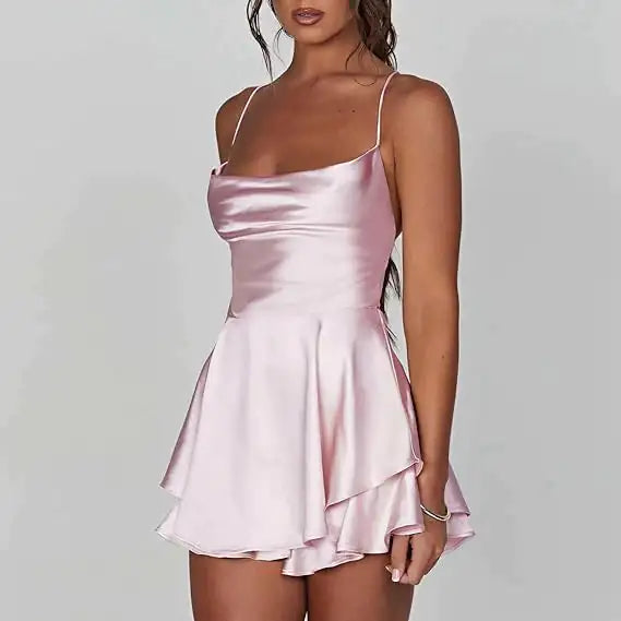 Backless Satin Dress | Fashionsarah.com