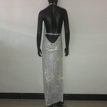 Load image into Gallery viewer, Luxury Halter Rhinestone Sequins Dress | Fashionsarah.com