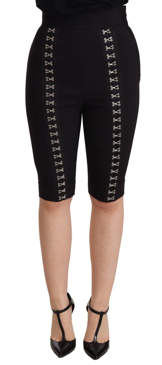 Fashionsarah.com Fashionsarah.com Dolce & Gabbana Elegant High Waist Black Wool Shorts