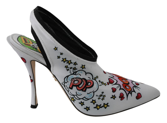 Fashionsarah.com Fashionsarah.com Dolce & Gabbana White WOW Neoprene Stretch Pumps Shoes