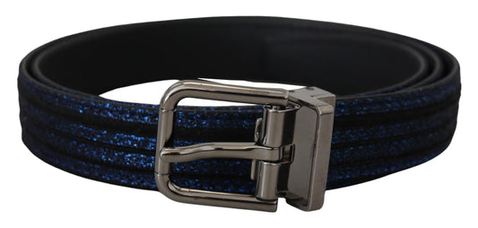 Fashionsarah.com Fashionsarah.com Dolce & Gabbana Elegant Blue Jacquard Leather Belt