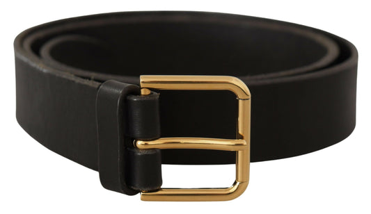 Fashionsarah.com Fashionsarah.com Dolce & Gabbana Elegant Leather Belt with Metal Buckle