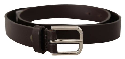 Fashionsarah.com Fashionsarah.com Dolce & Gabbana Elegant Leather Belt with Engraved Logo Buckle