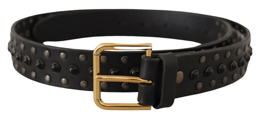 Fashionsarah.com Fashionsarah.com Dolce & Gabbana Elegant Leather Belt with Logo Engraved Buckle